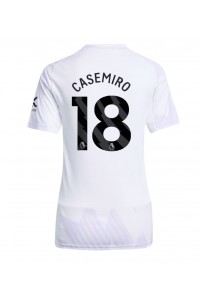 Manchester United Casemiro #18 Jalkapallovaatteet Naisten Vieraspaita 2025-26 Lyhythihainen
